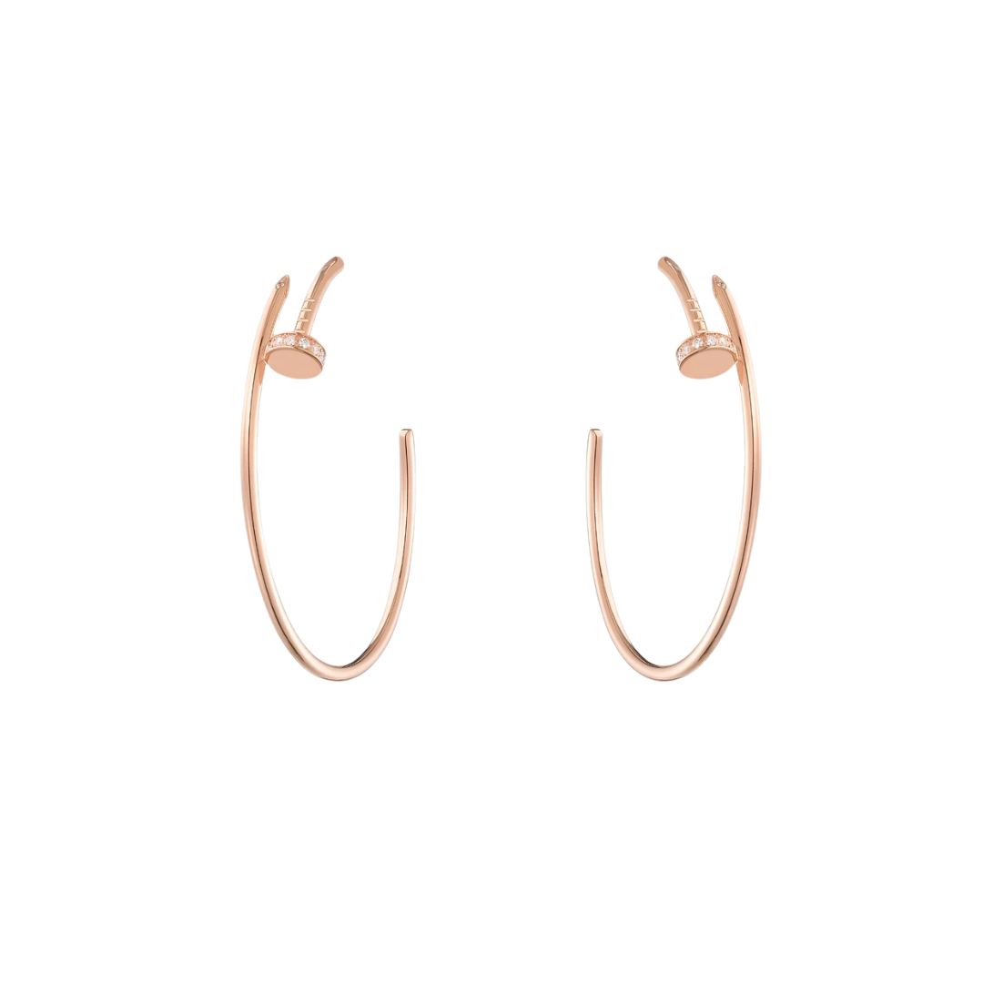 Cartier Juste Un Clou Hoop Earrings Large Diamond Tip 18ct Gold
