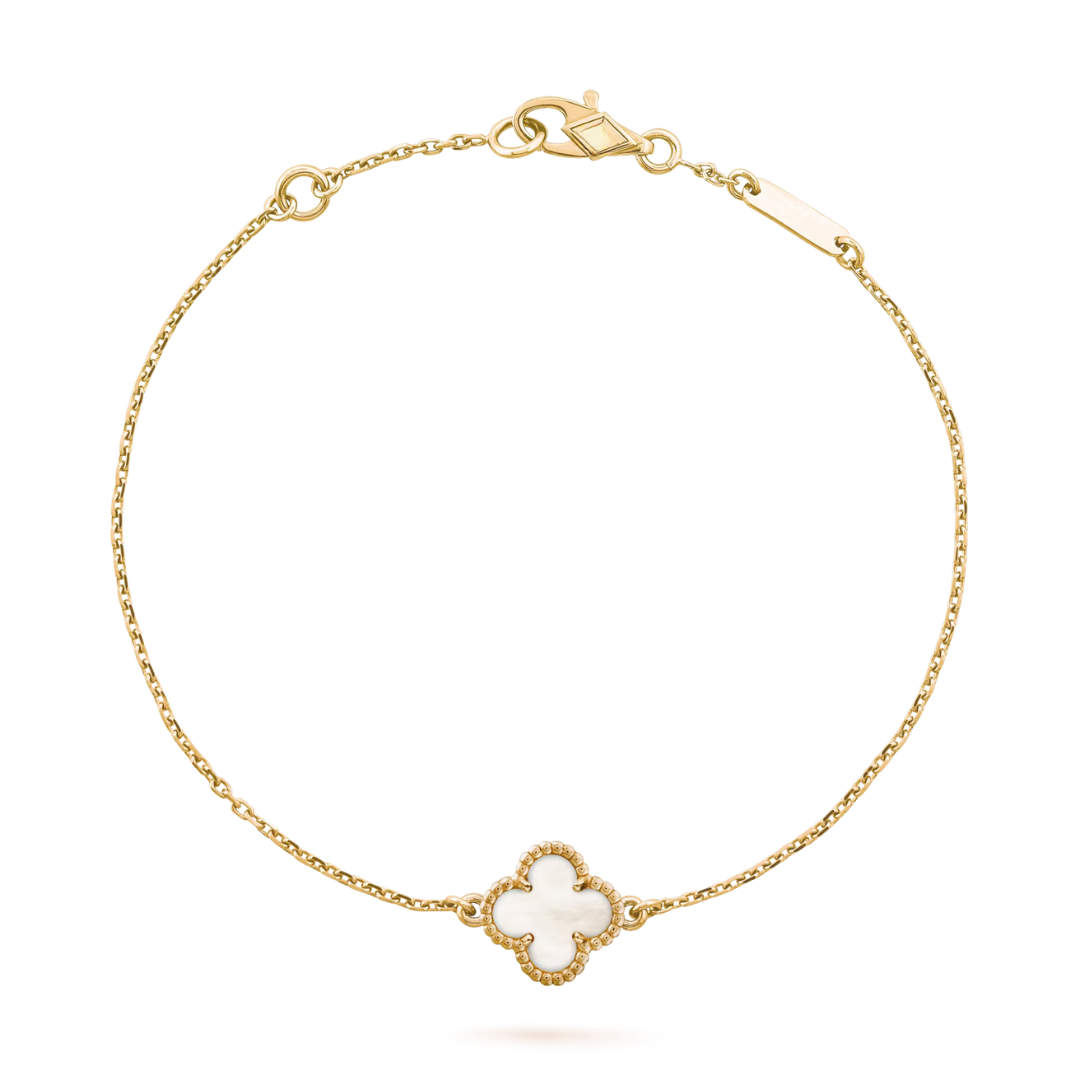 Van Cleef & Arpels Sweet Alhambra Bracelet 1 Motif Mother-Of-Pearl 18K Yellow Gold