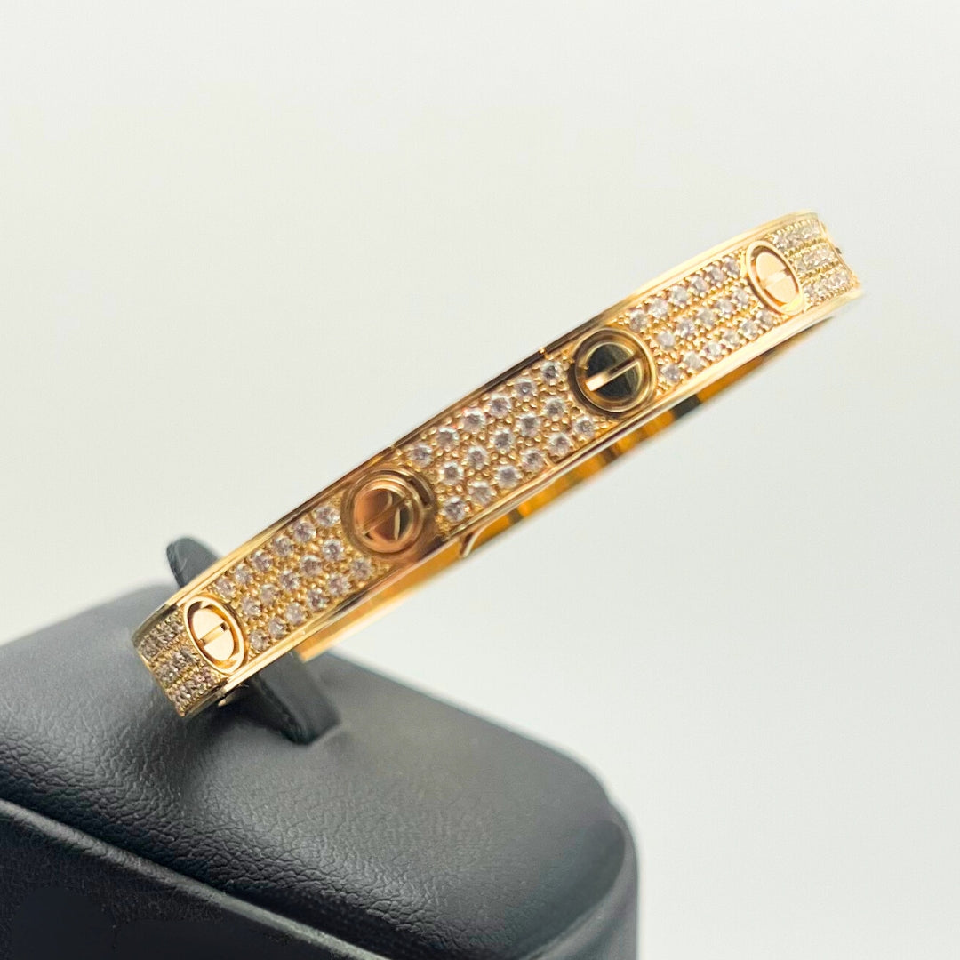 Cartier Love Bracelet Diamond-Paved 18K Rose Gold