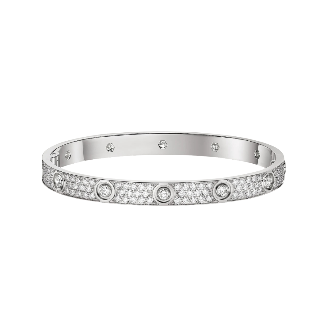 Cartier Love Bracelet Full Paved 10 Diamonds 18ct Gold