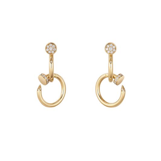 Cartier Juste Un Clou Earrings Double Hoop Diamonds 18ct Gold