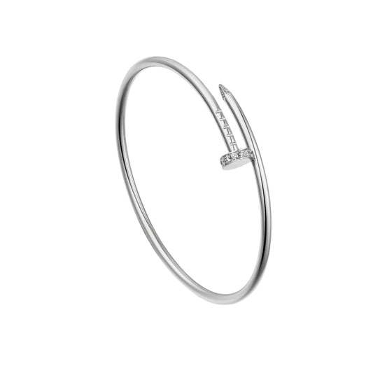 Cartier Juste Un Clou Diamond Tip Small Bracelet 18K White Gold