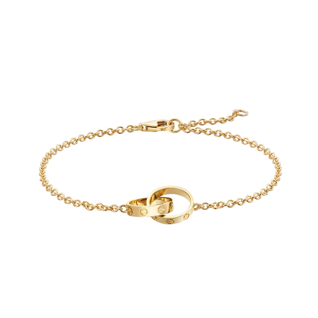 Cartier Love Bracelet Small Rings On Chain 18ct Gold