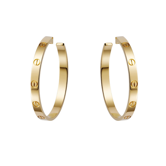 Cartier Love Large Hoop Earrings 18ct Yellow Gold