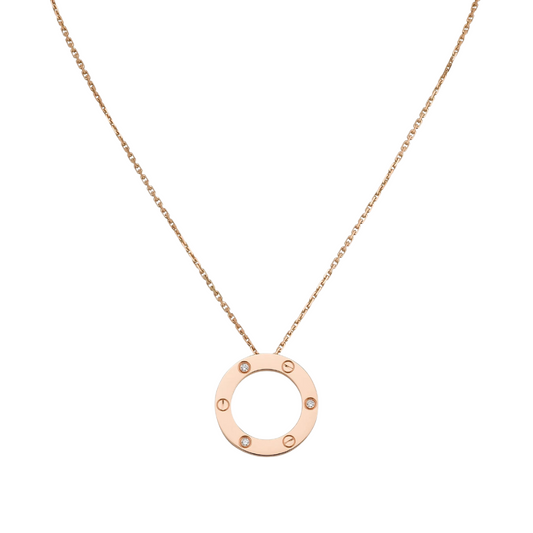 Cartier Love Pendant 3 Diamonds 18ct Rose Gold