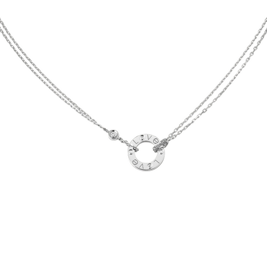 Cartier Love Pendant Small 2 Diamonds 18ct White Gold