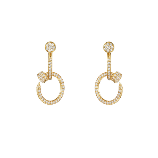 Cartier Juste Un Clou Earring Double Hoop Semi-Paved Diamonds 18ct Gold