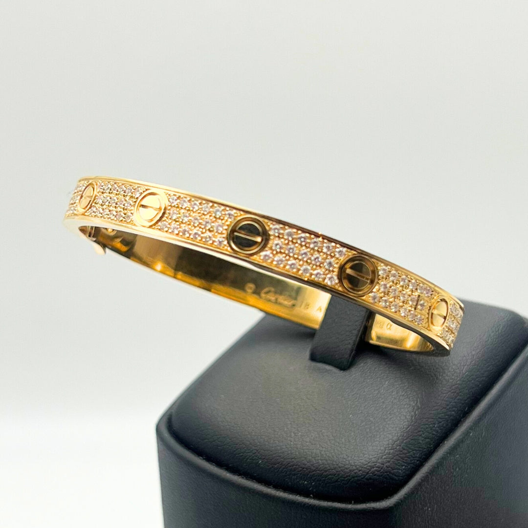 Cartier Love Bracelet Diamond-Paved 18K Rose Gold
