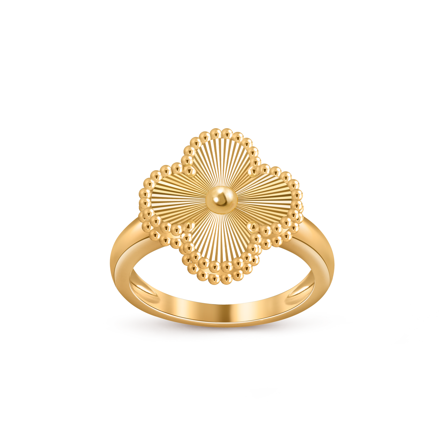 Van Cleef & Arpels Vintage Alhambra Guilloché Ring – 18K Yellow Gold (Pre-Owned) | Smiths Jewellery Luxury Fine Jewellery Collection Online