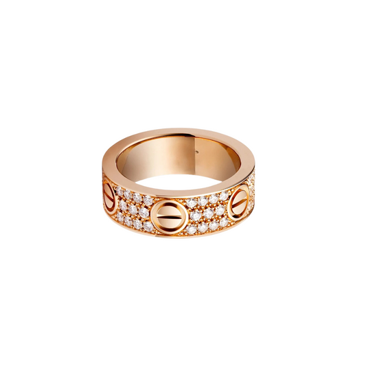 Cartier Love Ring Paved Diamonds 18ct Rose Gold