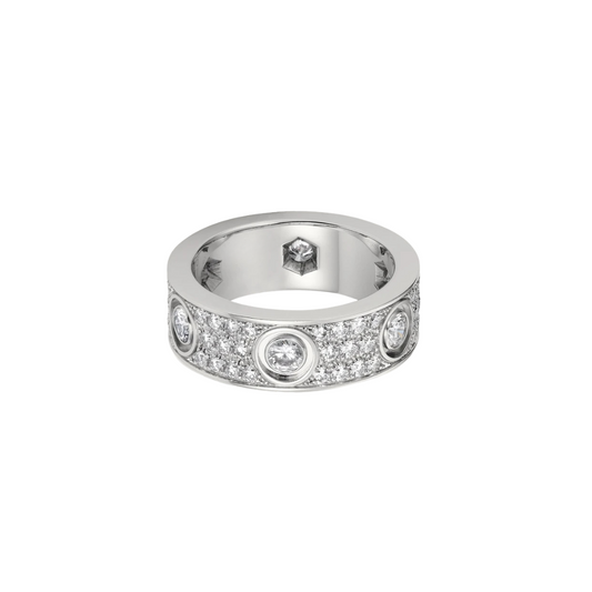Cartier Love Ring Paved 6 Diamonds 18ct White Gold