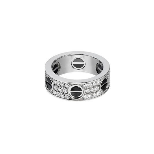 Cartier Love Ring Paved Diamonds Ceramic 18ct White Gold