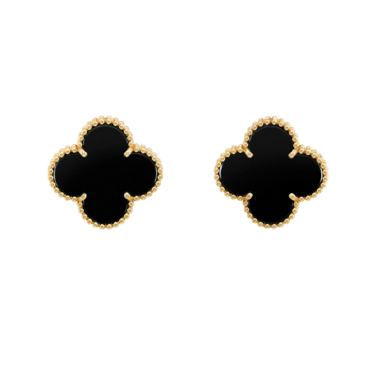 Van Cleef & Arpels Magic Alhambra Earrings Onyx 18K Yellow Gold