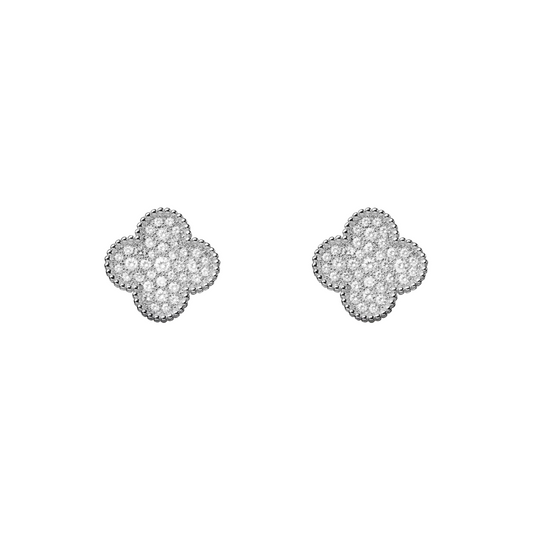 Van Cleef & Arpels Magic Alhambra Earrings Diamonds 18K White Gold