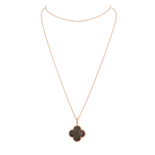 Van Cleef & Arpels Magic Alhambra Long Necklace 1 Motif Black Mother-Of-Pearl 18K Rose Gold