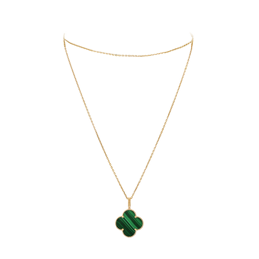 Van Cleef & Arpels Magic Alhambra Long Necklace 1 Motif Malachite 18K Yellow Gold