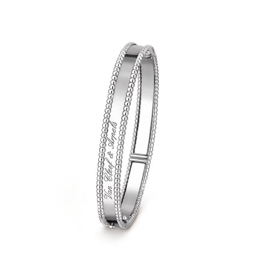 Van Cleef & Arpels Perlée Signature Bracelet Medium Model 18K White Gold