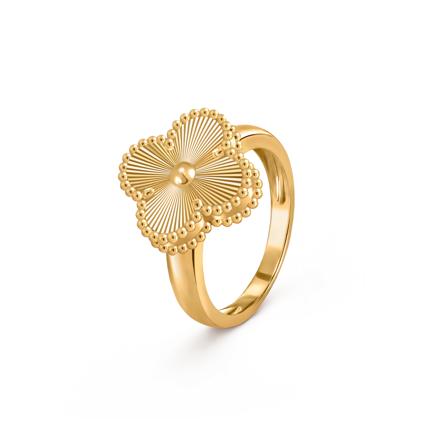 Van Cleef & Arpels Vintage Alhambra Guilloché Ring – 18K Yellow Gold (Pre-Owned) | Smiths Jewellery Luxury Fine Jewellery Collection Online