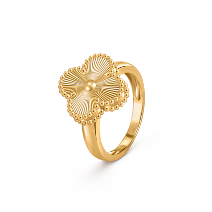 Van Cleef & Arpels Vintage Alhambra Guilloché Ring – 18K Yellow Gold (Pre-Owned) | Smiths Jewellery Luxury Fine Jewellery Collection Online