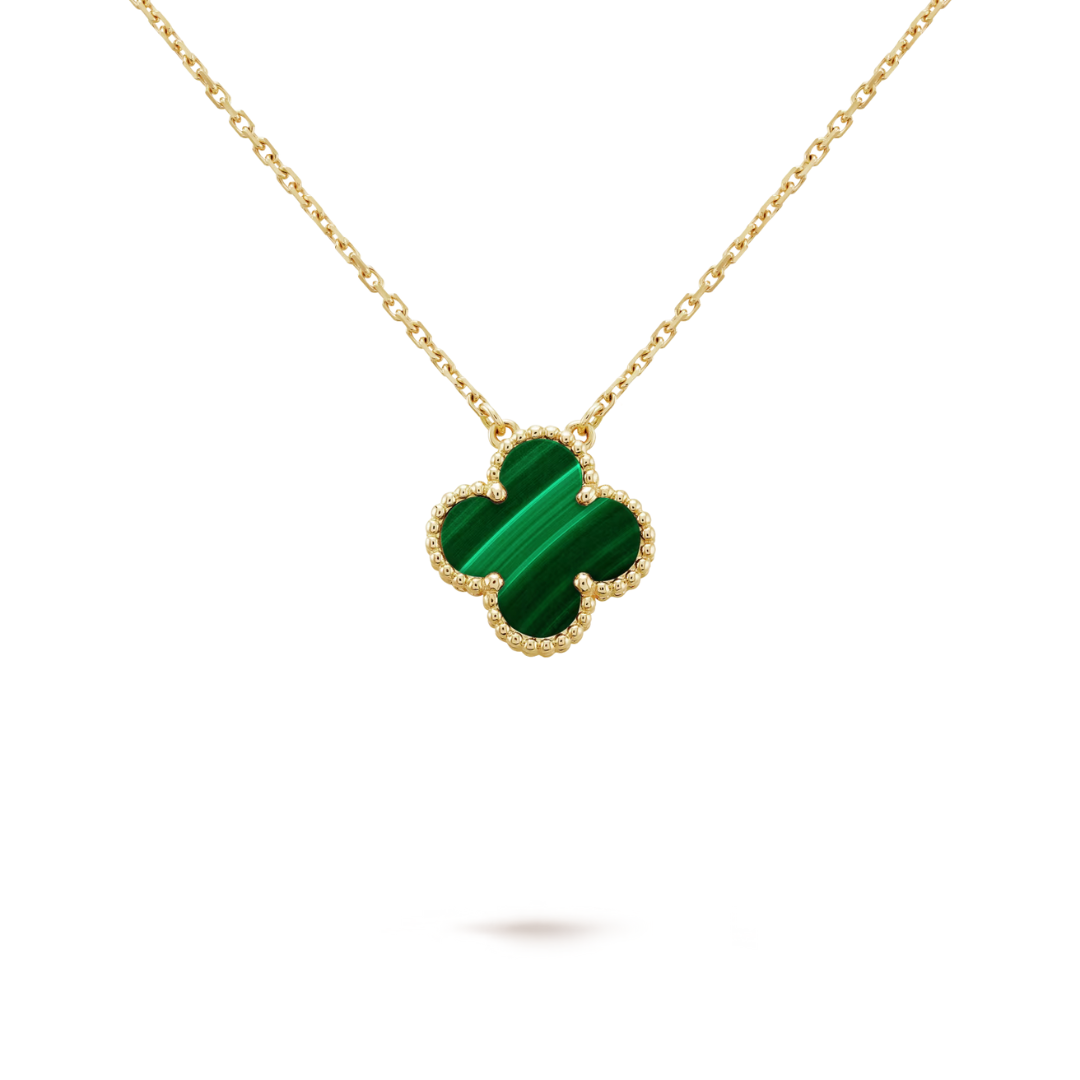 Van Cleef & Arpels Vintage Alhambra Pendant Malachite 18K Yellow Gold