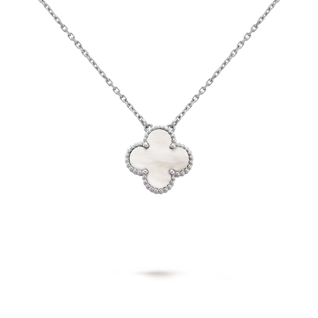 Van Cleef & Arpels Vintage Alhambra Pendant Mother-Of-Pearl 18K White Gold