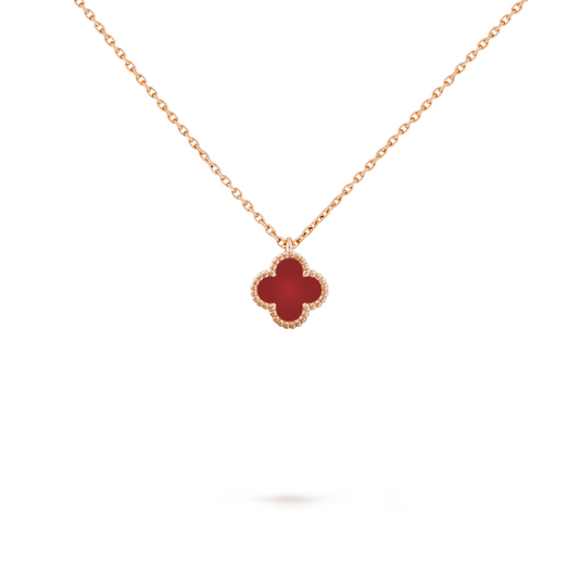 Van Cleef & Arpels Sweet Alhambra Pendant Carnelian 18K Rose Gold