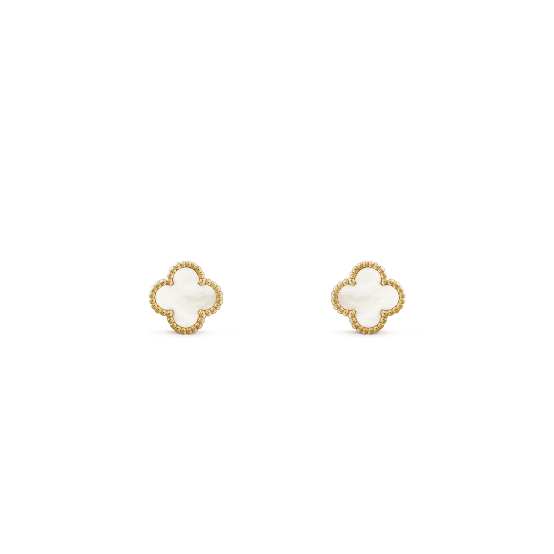 Van Cleef & Arpels Sweet Alhambra Earrings Mother-Of-Pearl 18K Yellow Gold