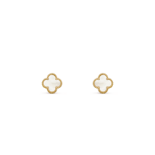 Van Cleef & Arpels Sweet Alhambra Earrings Mother-Of-Pearl 18K Yellow Gold