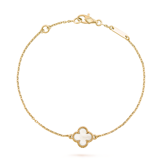 Van Cleef & Arpels Sweet Alhambra Bracelet 1 Motif Mother-Of-Pearl 18K Yellow Gold