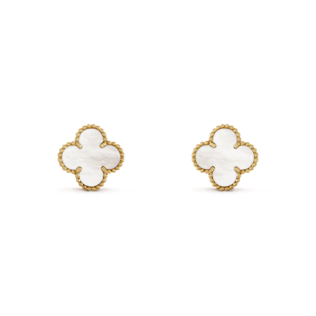 Van Cleef & Arpels Vintage Alhambra Earrings Mother-Of-Pearl 18K Yellow Gold