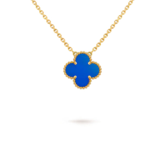 Van Cleef & Arpels Vintage Alhambra Pendant Agate 18K Yellow Gold